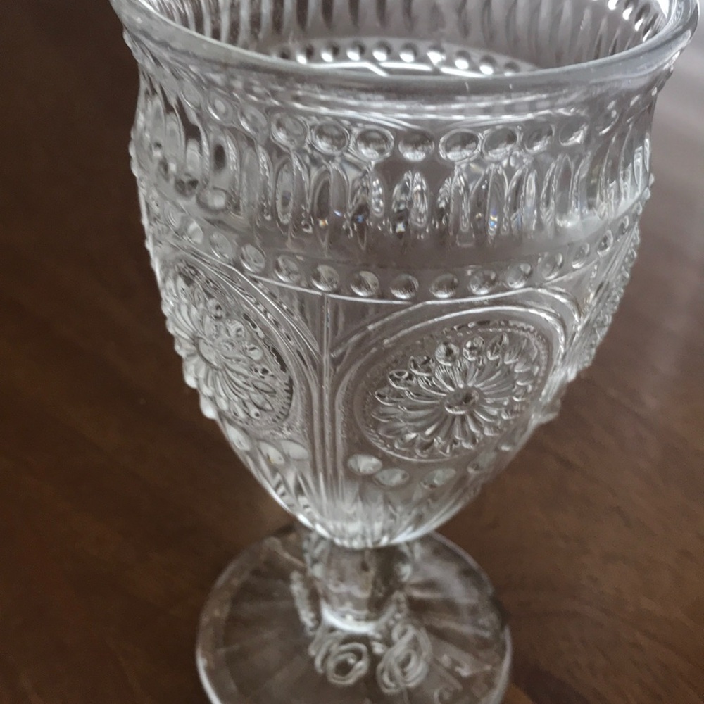 Pioneer Woman Elegant Glass Clear Goblets SET OF 2 Final Sale Item